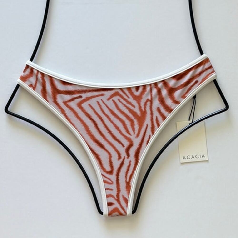 Acacia Swimwear Flynn Piped Bikini Bottom - Sabi - Size Medium - NWT
